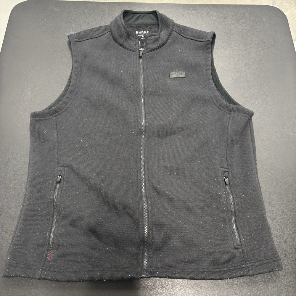 Rhone Vest Men's XL Black‎ Full Zip Fleece Outdoor Work Golf Athleisure Pockets